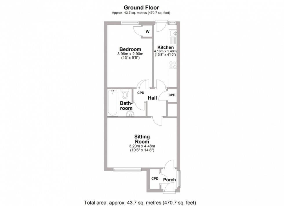 Floorplan for Redberry Court, Charlotte Street, Leamington Spa, CV31