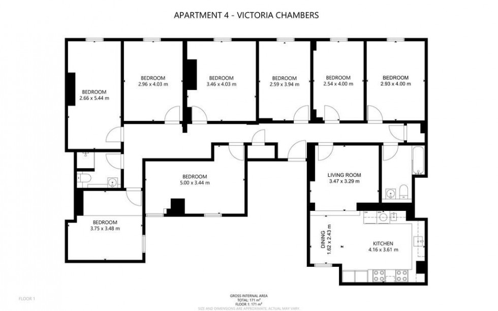 Floorplan for Victoria Chambers, 132-136 The Parade, Leamington Spa, CV32