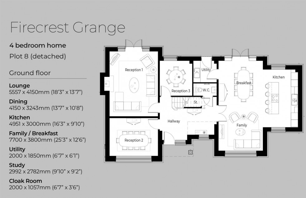 Floorplan for Firecrest Grange, Owlswick, Owlswick