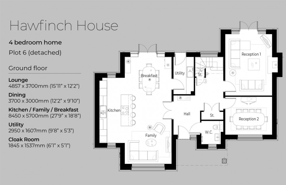Floorplan for Hawfinch House, Owlswick, Owlswick