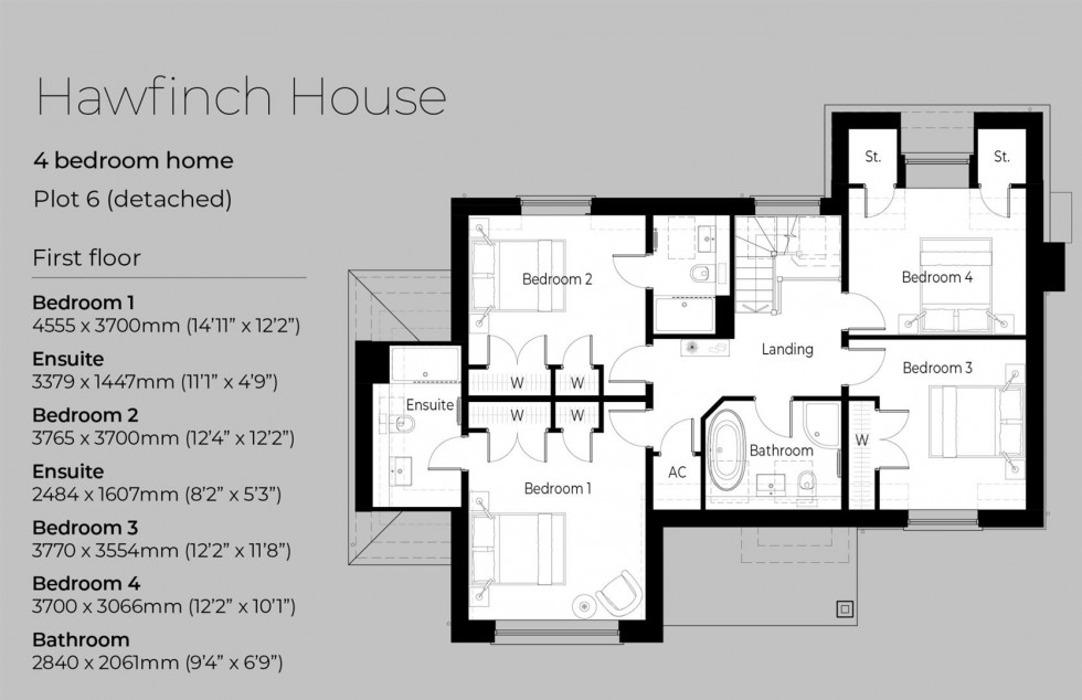 Floorplan for Hawfinch House, Owlswick, Owlswick