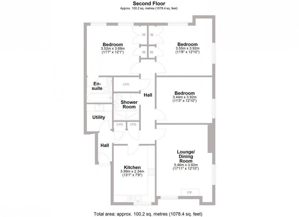 Floorplan for Russell Terrace, Leamington Spa