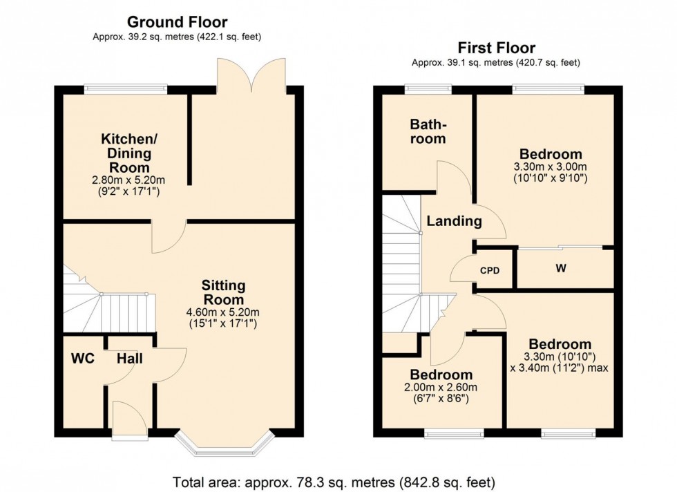 Floorplan for Rosewood Crescent, Leamington Spa