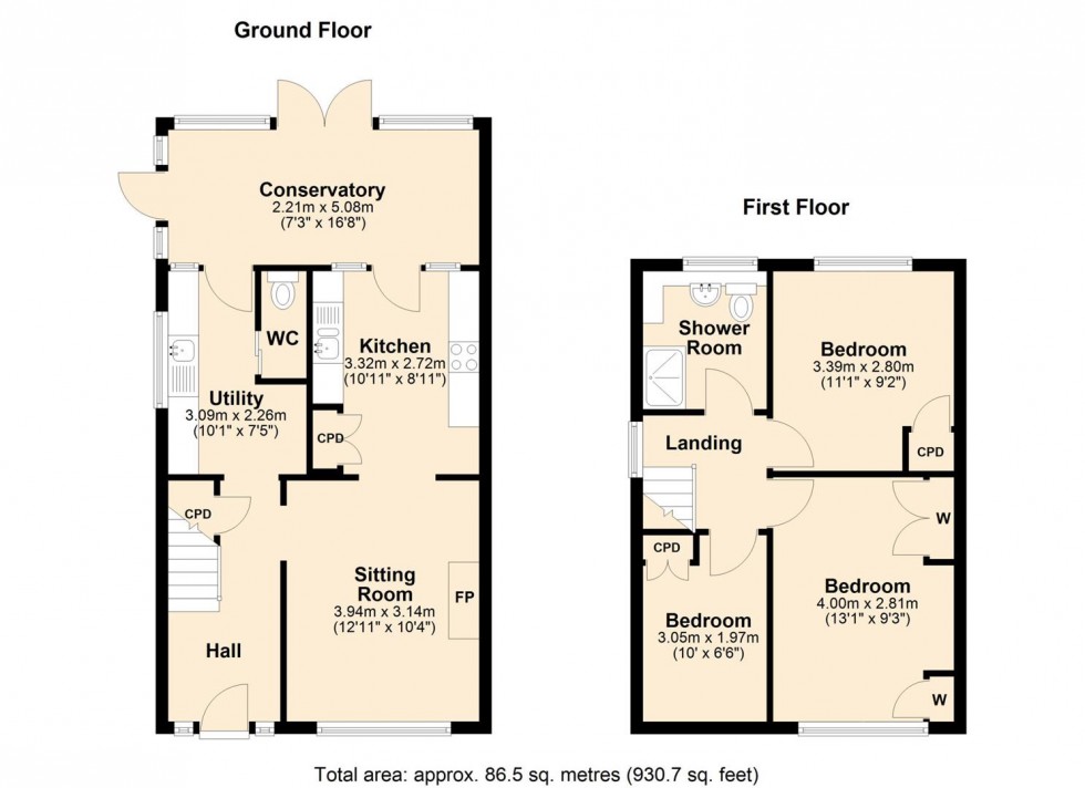 Floorplan for Willow Drive, Warwick
