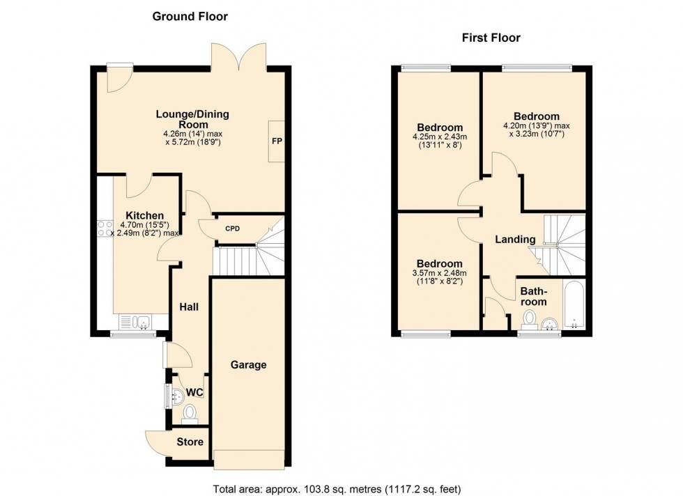 Floorplan for Cumberland Crescent, Leamington Spa