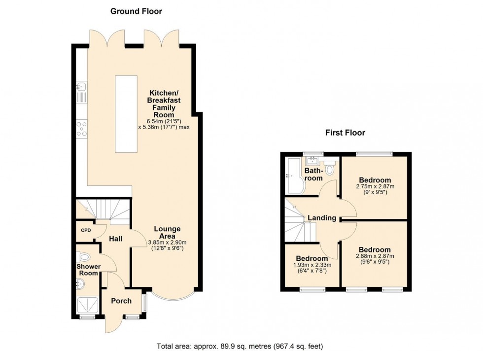 Floorplan for Charnwood Way, Leamington Spa