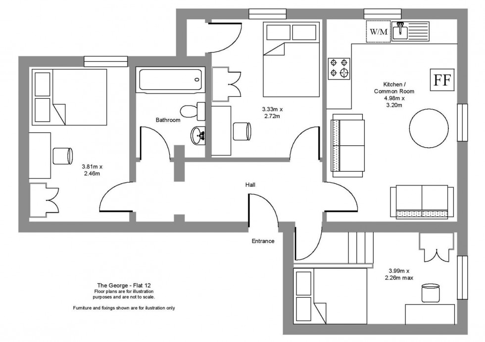 Floorplan for George Street, Leamington Spa