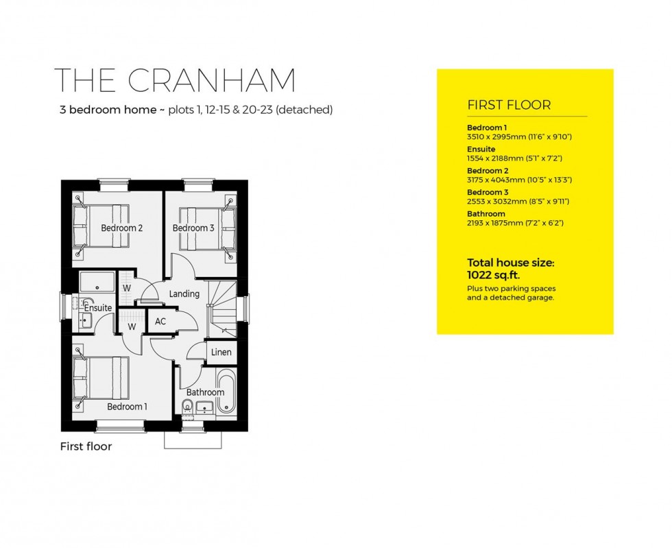 Floorplan for Plot 23 Crickley Fields, Brockworth