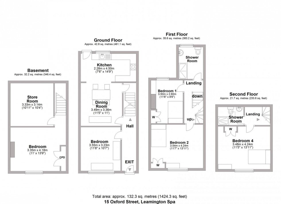 Floorplan for Oxford Street, Leamington Spa