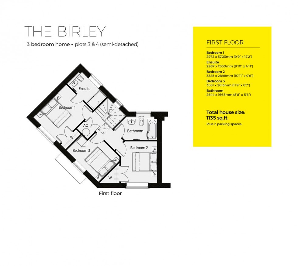 Floorplan for Plot 3, The Birley, Severn Meadows, Upton Upon Severn