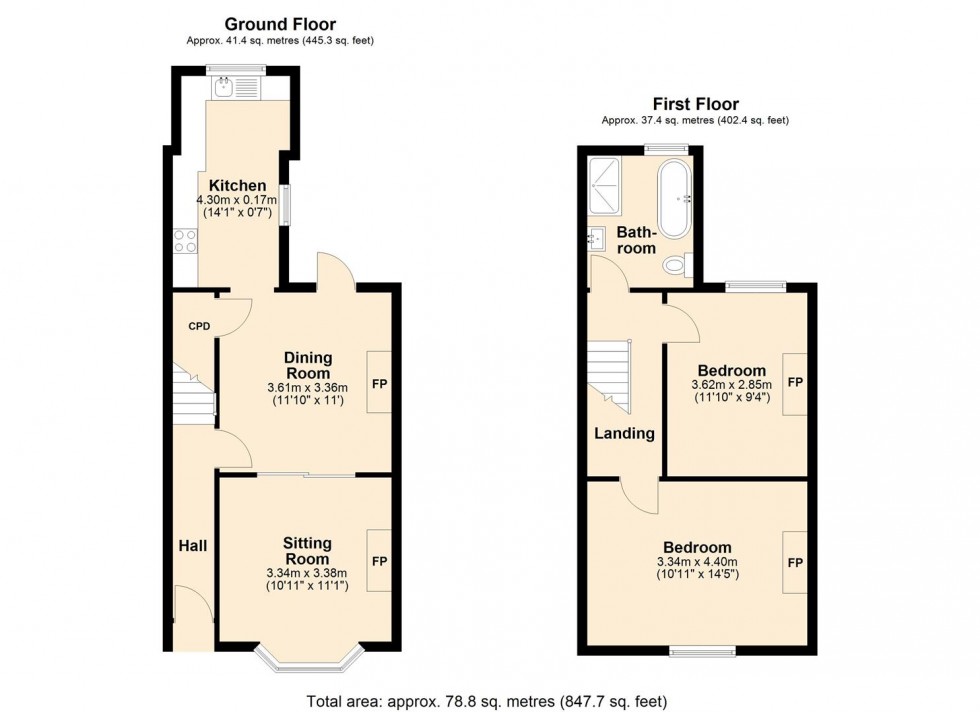 Floorplan for Glebe Place, Leamington Spa