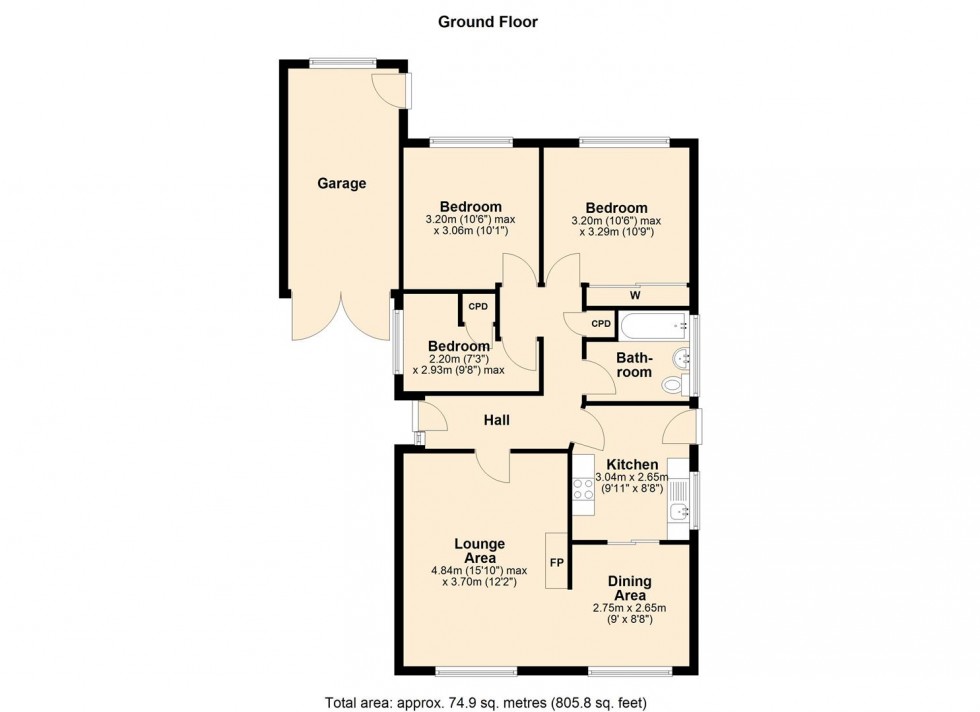 Floorplan for Girvan Grove, Leamington Spa