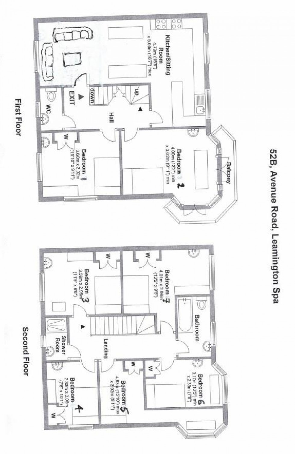 Floorplan for 52b, Avenue Road, Leamington Spa