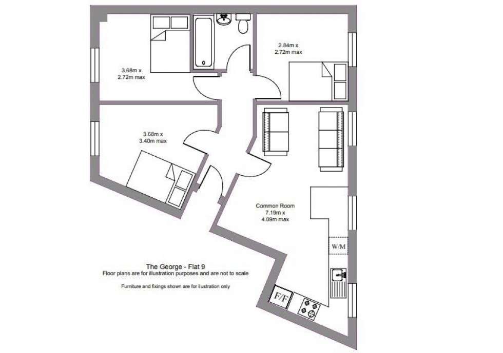 Floorplan for 9 The George, George Street, Leamington Spa