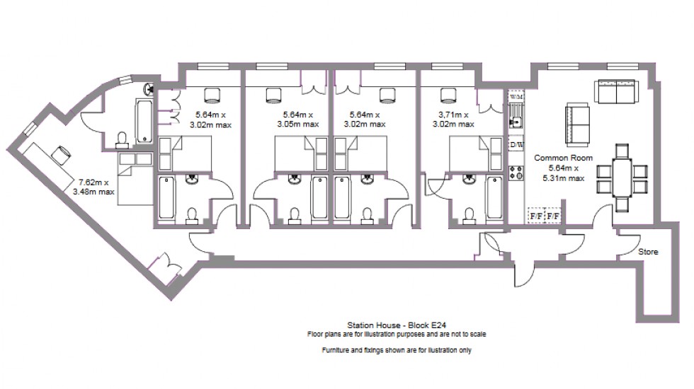 Floorplan for E24, Station House, Old Warwick Road, Leamington Spa