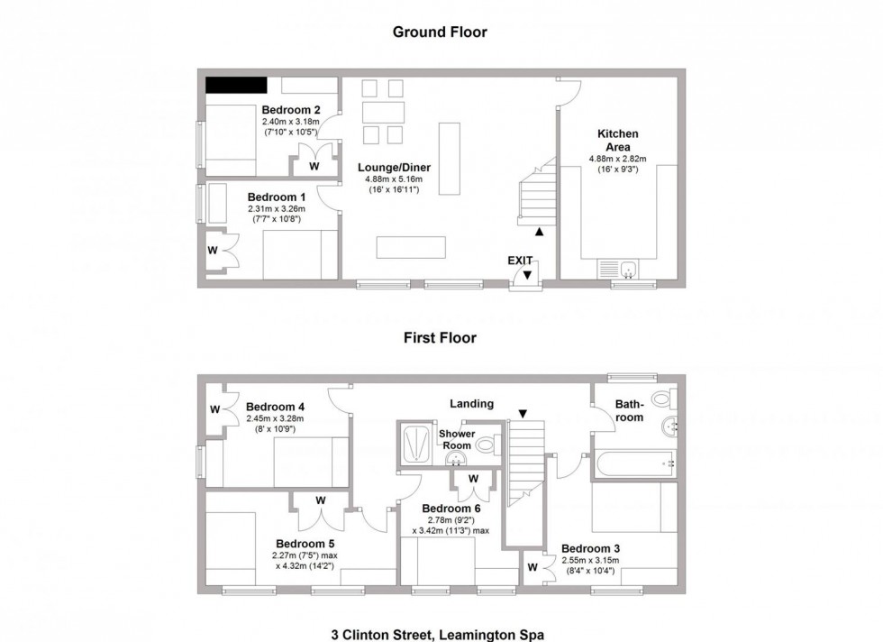 Floorplan for Clinton Street, Leamington Spa