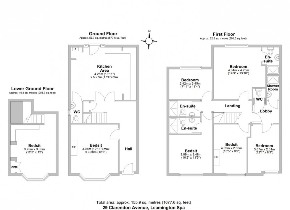 Floorplan for Clarendon Avenue, Leamington Spa
