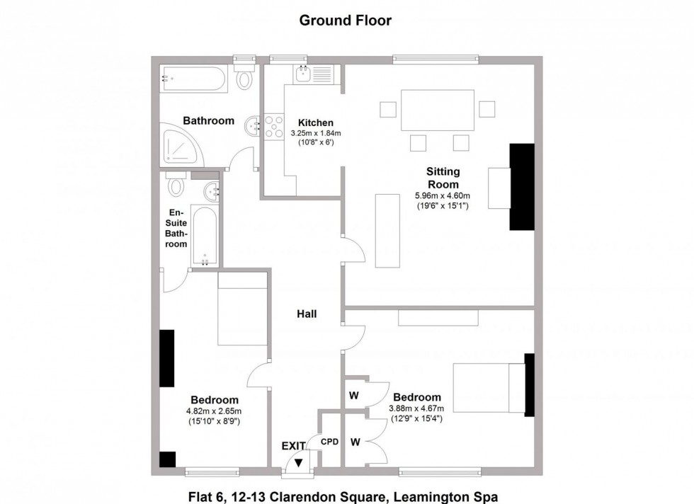 Floorplan for 12-13 Clarendon Square, Leamington Spa