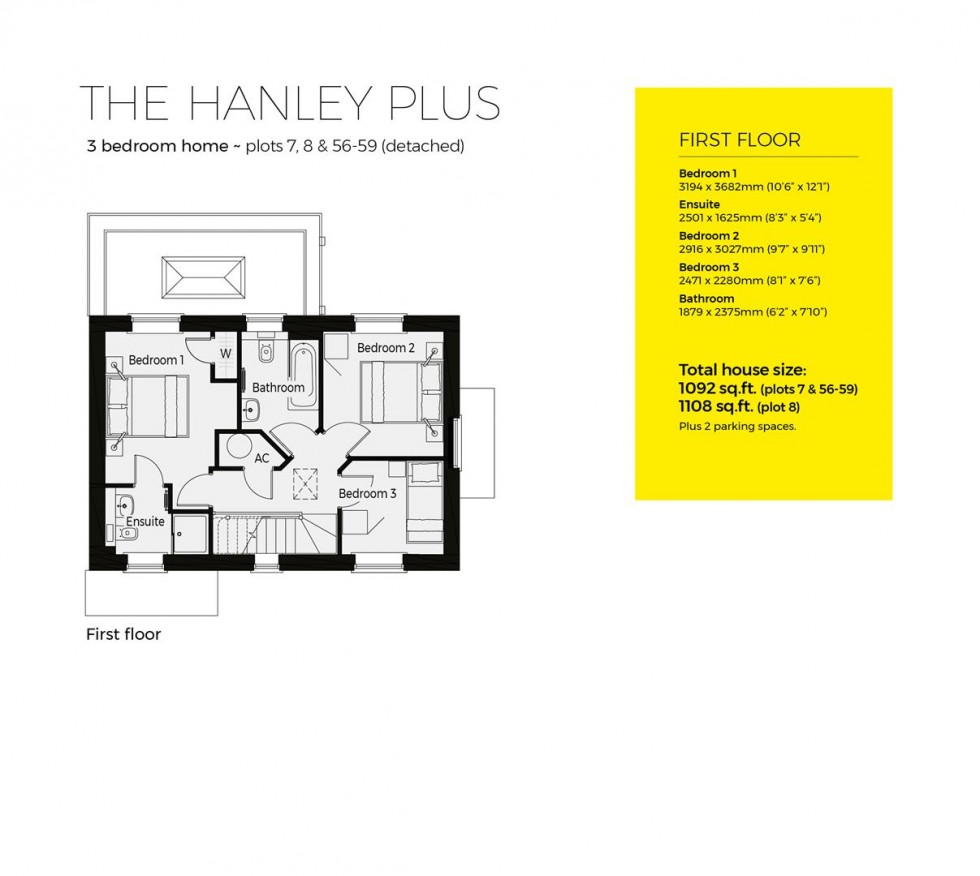 Floorplan for Plots 56, Hanley Plus, Severn Meadows,