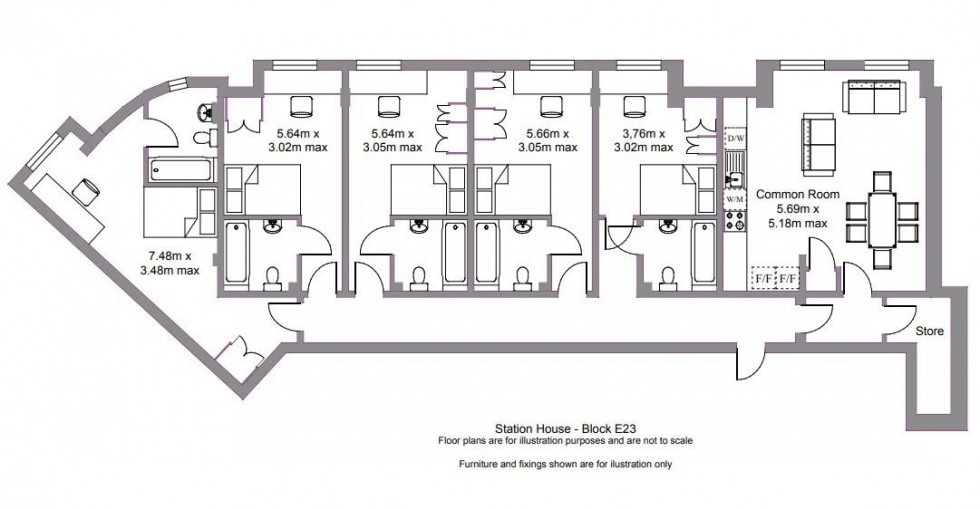 Floorplan for E23, Station House, Old Warwick Road, Leamington Spa