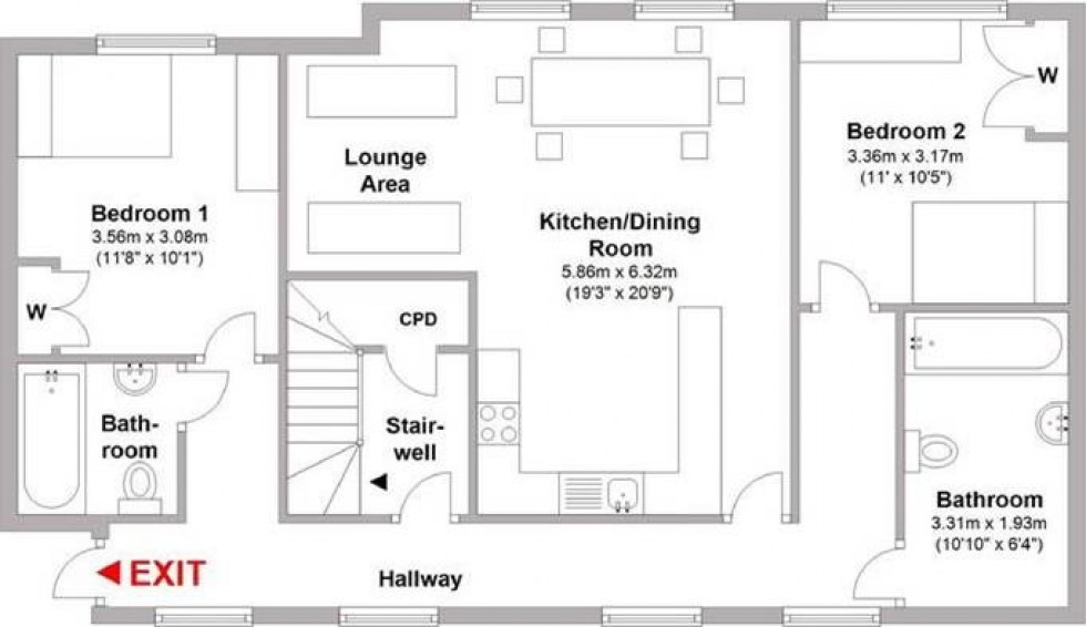 Floorplan for G44, Station House, Old Warwick Road, Leamington Spa