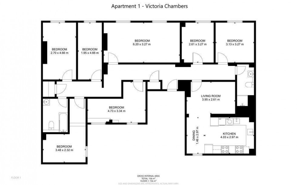 Floorplan for Victoria Chambers, 132-136 The Parade, Leamington Spa