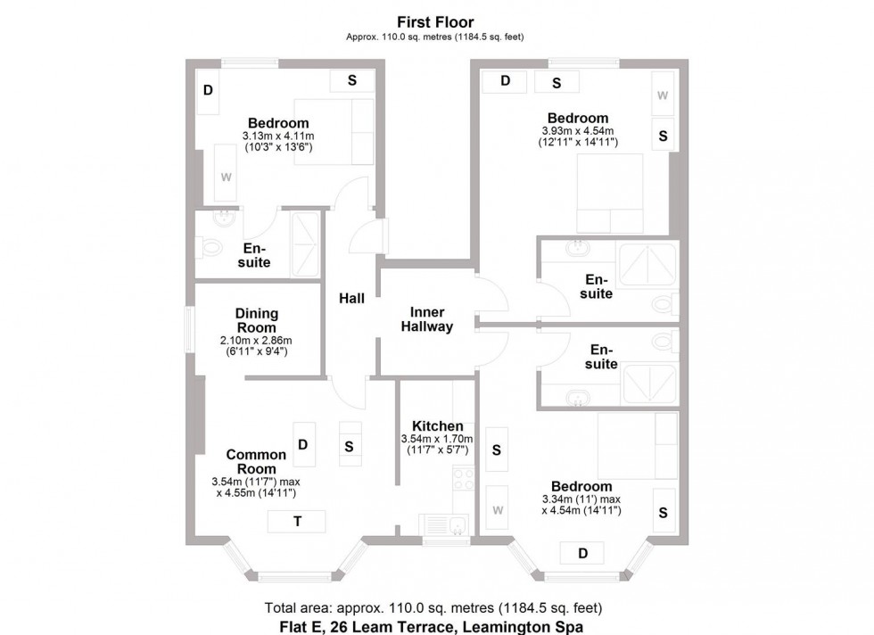 Floorplan for Leam Terrace, Leamington Spa