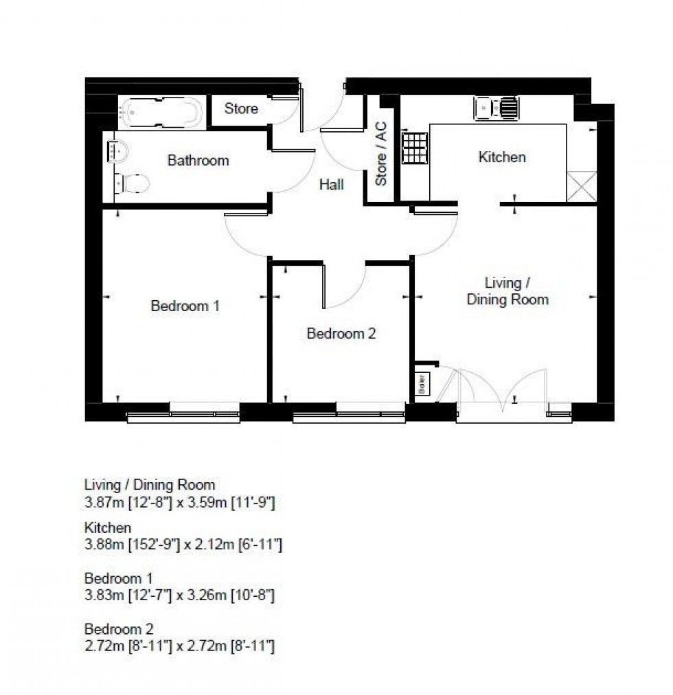 Floorplan for 17 Victoria House, St Marys Road, Leamington Spa