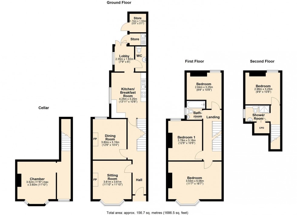 Floorplan for Grove Street, Leamington Spa