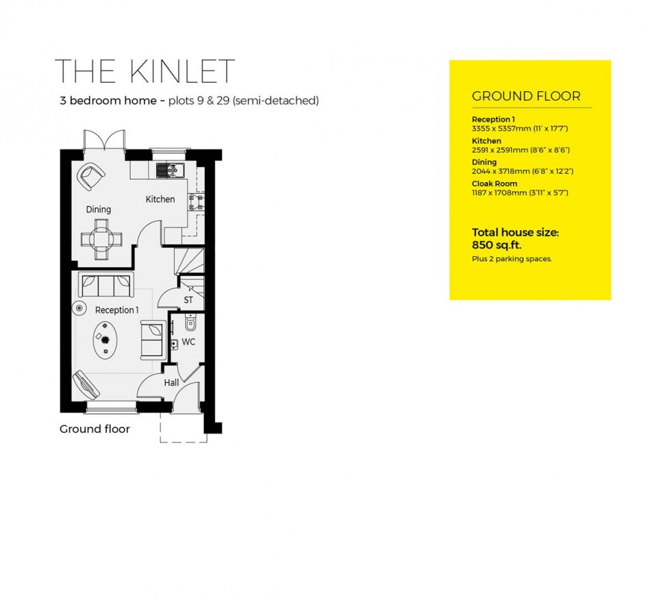 Floorplan for Plot 9, The Kinlet, Ambridge Fields, Inkberrow