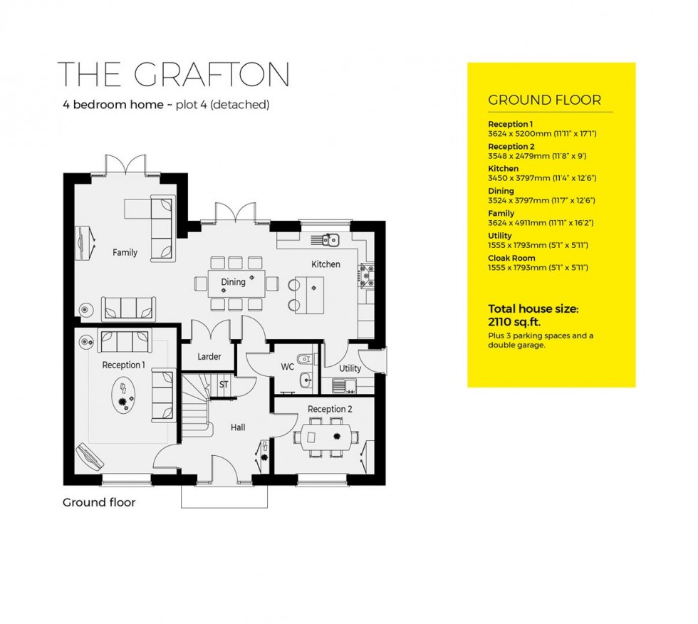 Floorplan for Plot 4, The Grafton, Ambridge Fields, Inkberrow