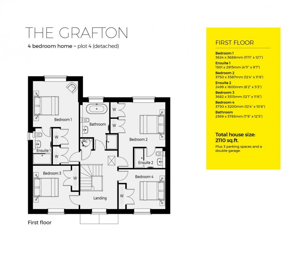 Floorplan for Plot 4, The Grafton, Ambridge Fields, Inkberrow