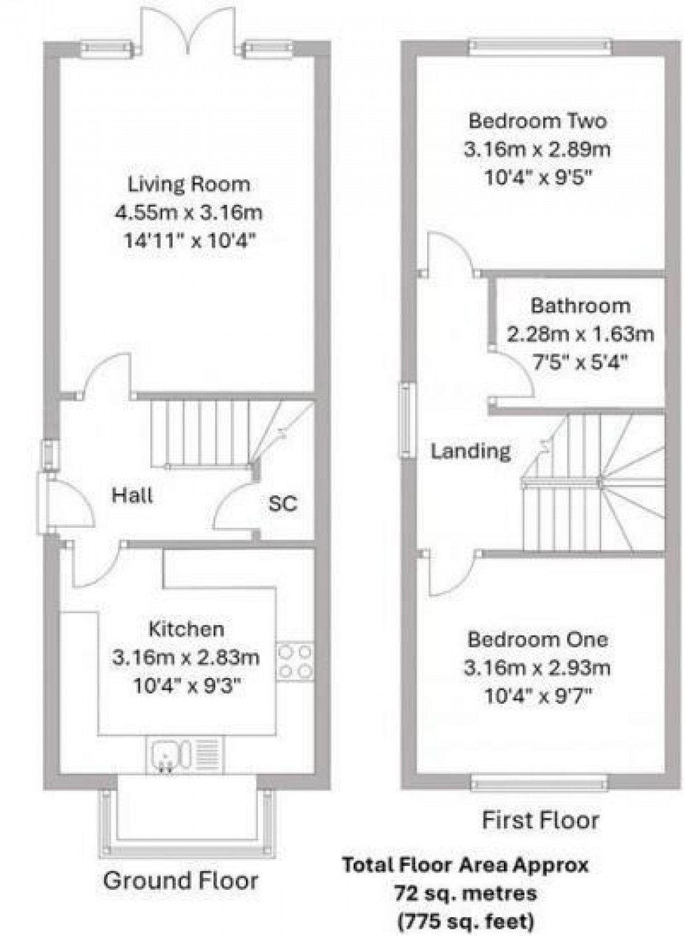 Floorplan for Calder Walk, Leamington Spa