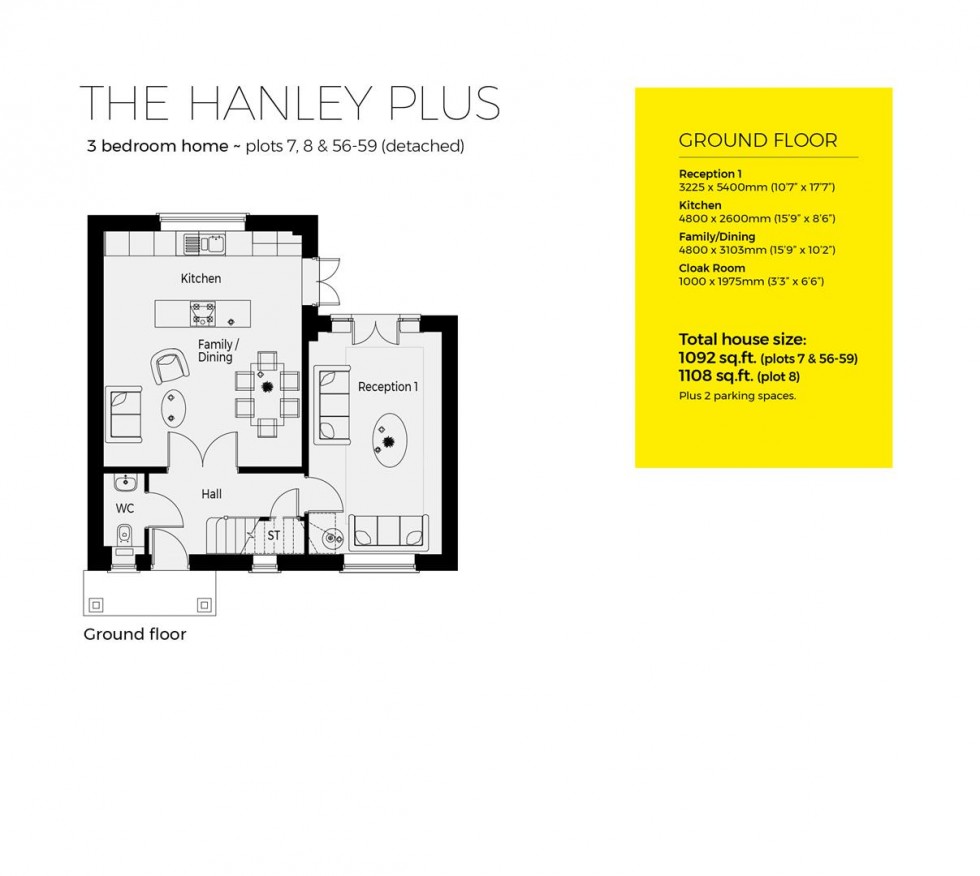 Floorplan for Plot 56, Hanley Plus, Severn Meadows,