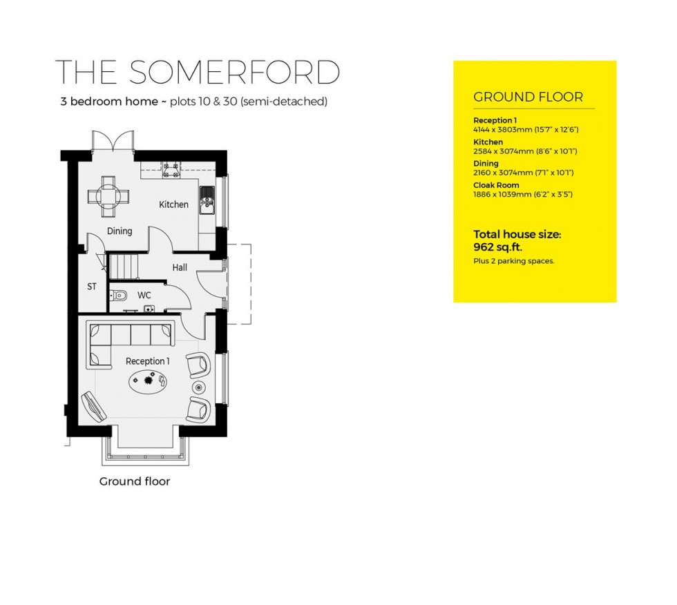 Floorplan for Plot 30, The Somerford,  Ambridge Fields, Inkberrow