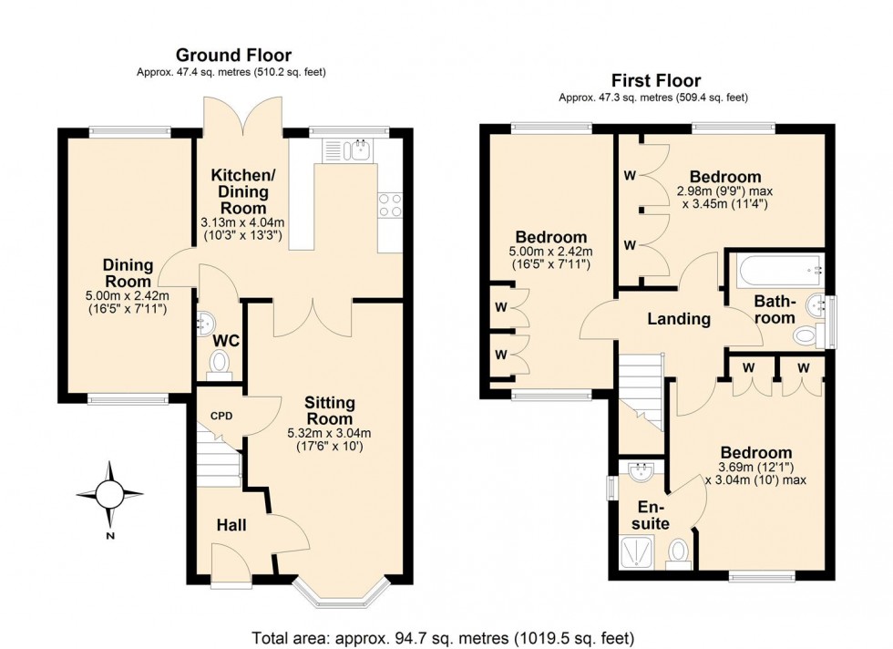 Floorplan for Beavers Brook Close, Leamington Spa
