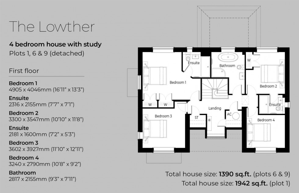 Floorplan for Plot 9, The Lowther, Maypole Place, Evesham
