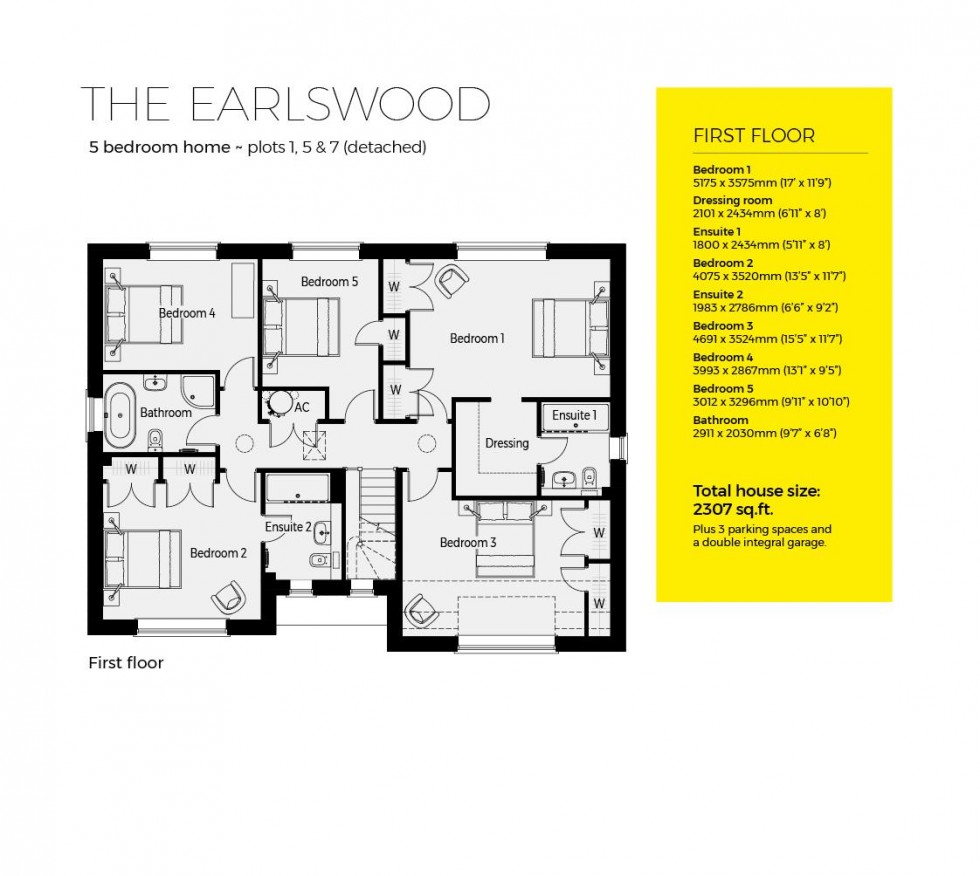 Floorplan for Plot 5, The Earlswood,  Ambridge Fields, Inkberrow