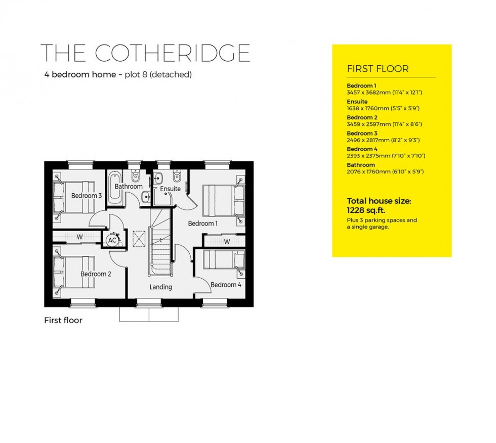 Floorplan for Plot 8, The Cotheridge,  Ambridge Fields, Inkberrow