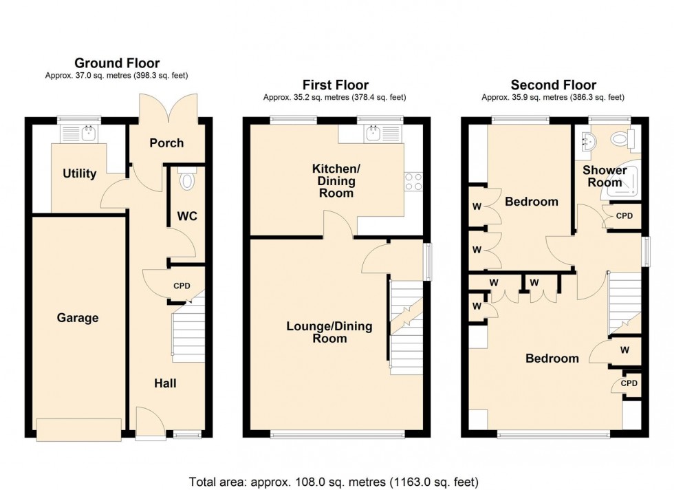 Floorplan for Knightley Close, Leamington Spa