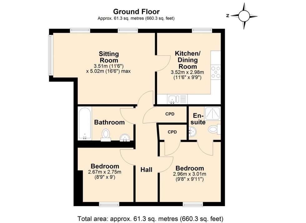 Floorplan for Chapel Court, Leamington Spa