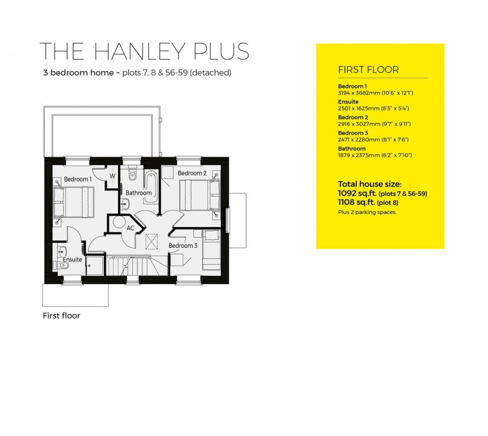 Floorplan for Plots 57, Hanley Plus, Severn Meadows,