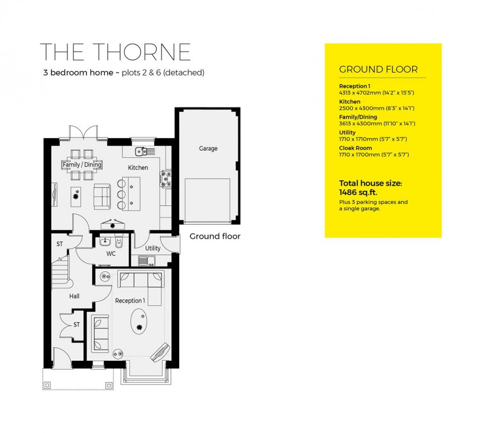 Floorplan for Plot 2, The Thorne,  Ambridge Fields, Inkberrow