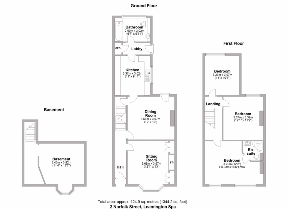 Floorplan for 2, Norfolk Street, Leamington Spa