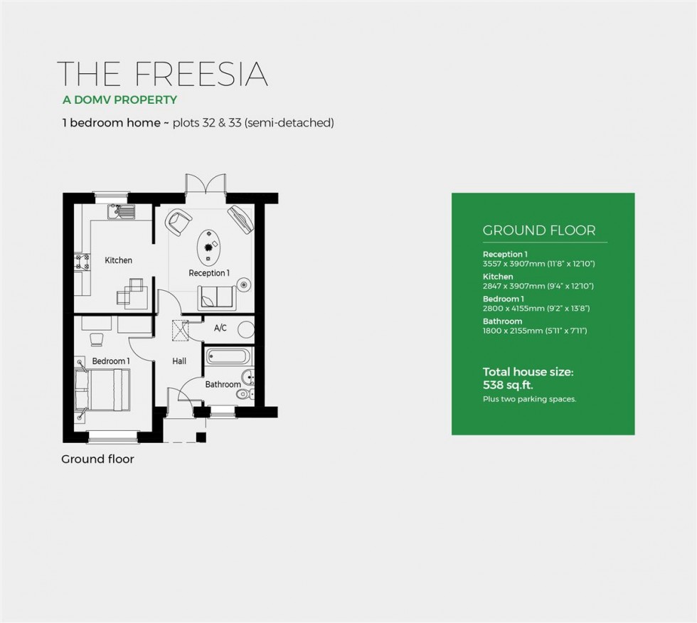 Floorplan for Plot 33, The Freesia, Severn Meadows,