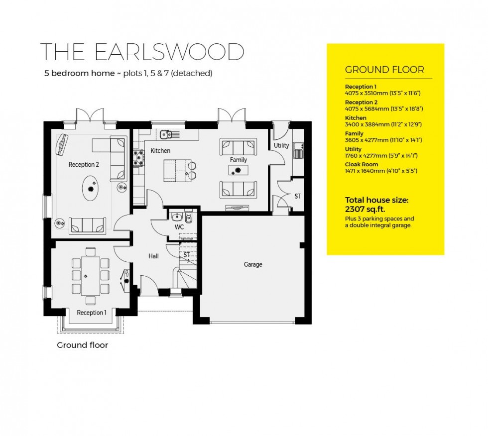Floorplan for Plot 7, The Earlswood,  Ambridge Fields, Inkberrow