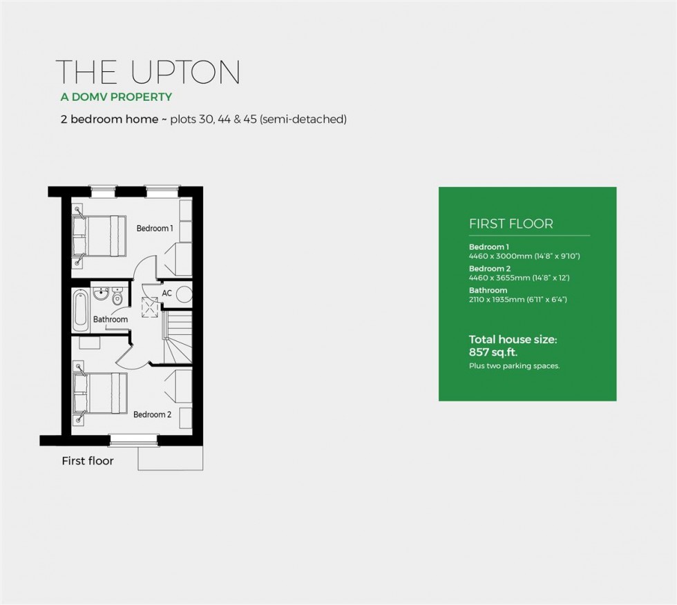 Floorplan for Plot 44, The Upton, Severn Meadows,