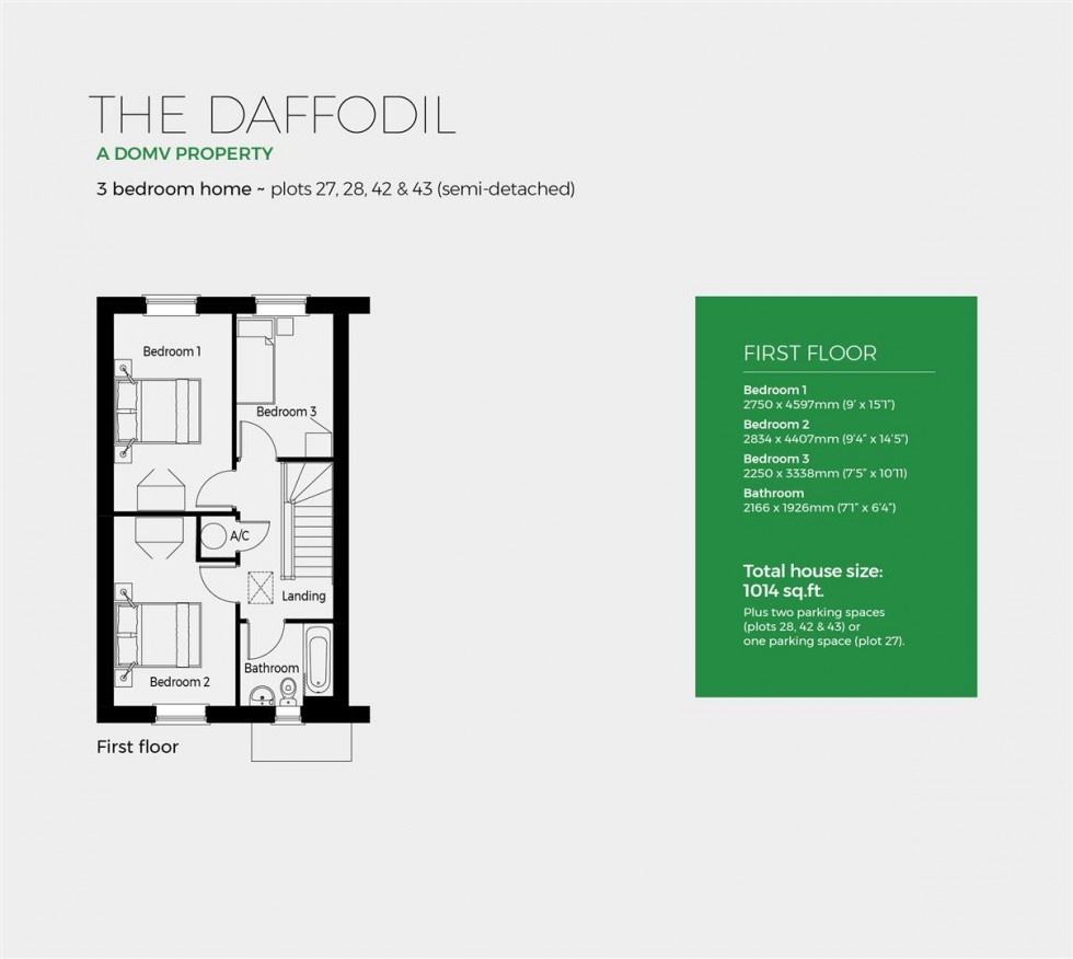 Floorplan for Plot 42, The Daffodil, Severn Meadows,