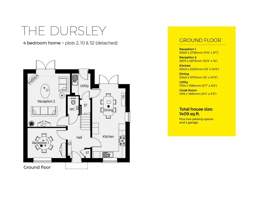 Floorplan for Plot 2, Crickley Fields, Brockworth