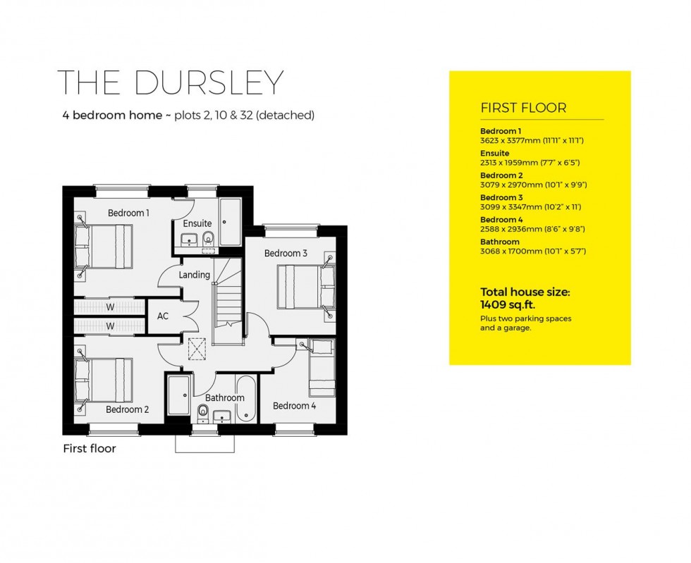 Floorplan for Plot 2, Crickley Fields, Brockworth